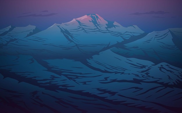 山脉户外风景插画