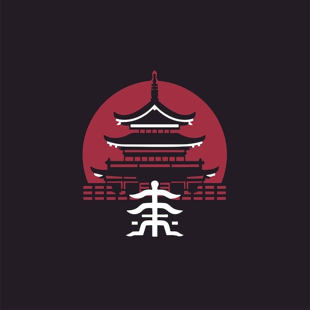 浅草寺日式建筑标志logo