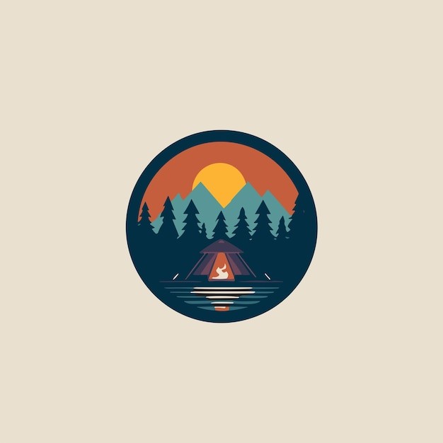 露营大山户外标志logo