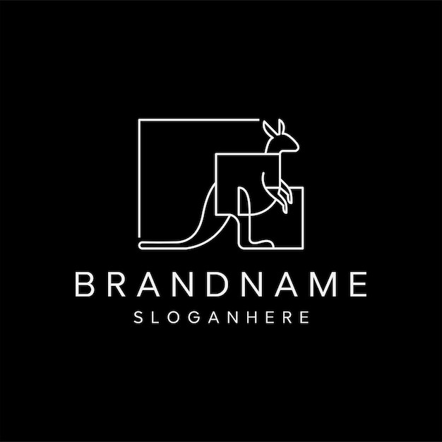 袋鼠线条标志logo