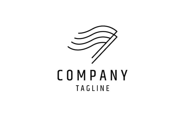 线条旗帜标志logo