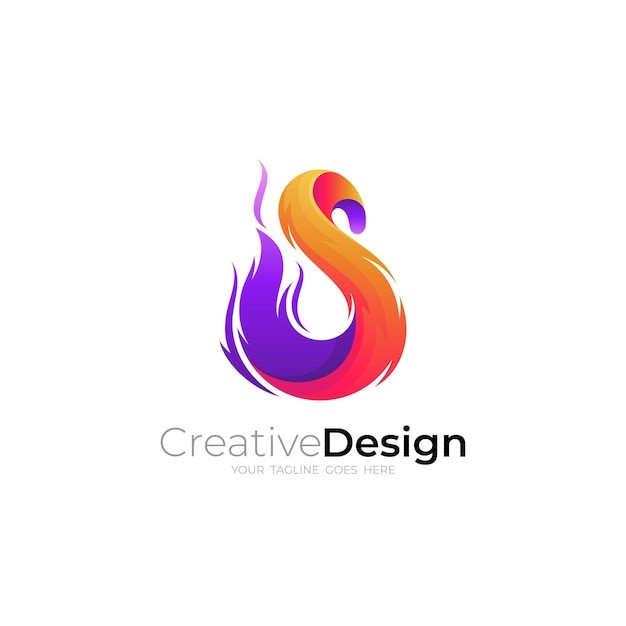 火焰字母s标志logo