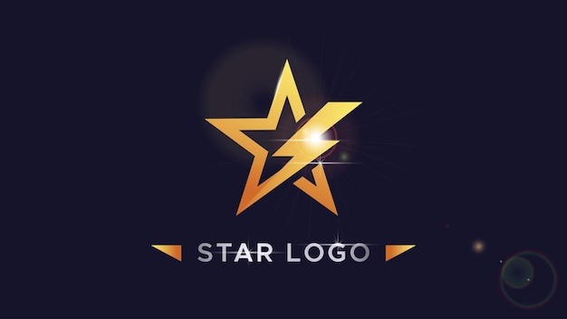 星星闪电标志logo