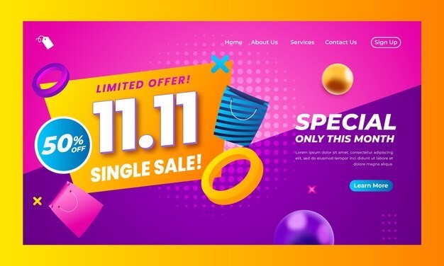 双11双十一促销活动广告模板