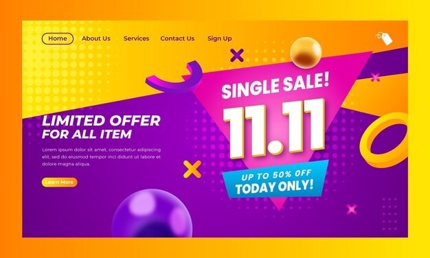 双11双十一促销活动广告模板