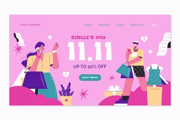 双11双十一促销活动广告模板