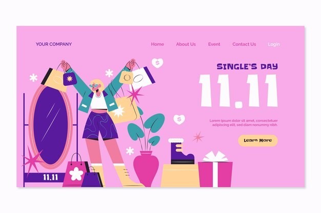 双11双十一促销活动广告模板