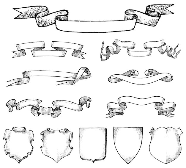 复古标签丝带标题装饰
