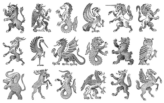 欧式复古动物徽章