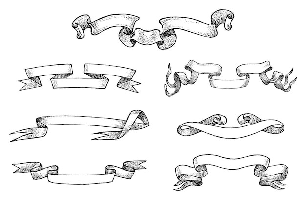 复古标签丝带标题装饰