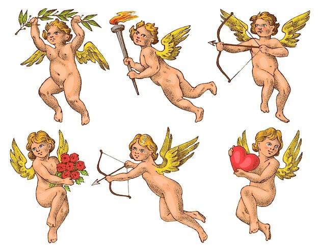 复古手绘丘比特