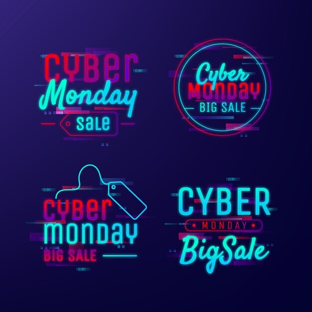 赛博朋克风格促销标签