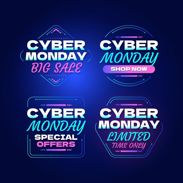 赛博朋克风格促销标签