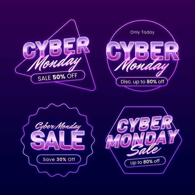 赛博朋克风格促销标签