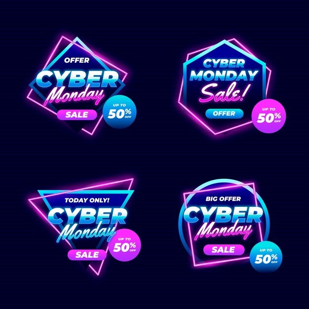 赛博朋克风格促销标签