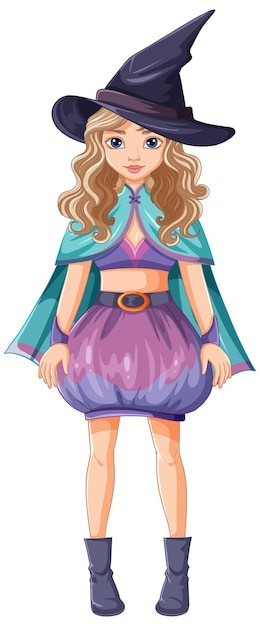 可爱的女巫插画