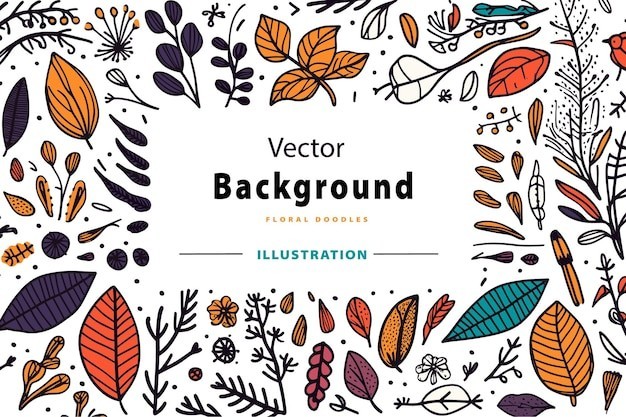 手绘植物叶子背景