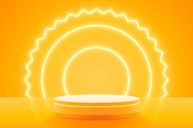 黄色渐变产品展台背景