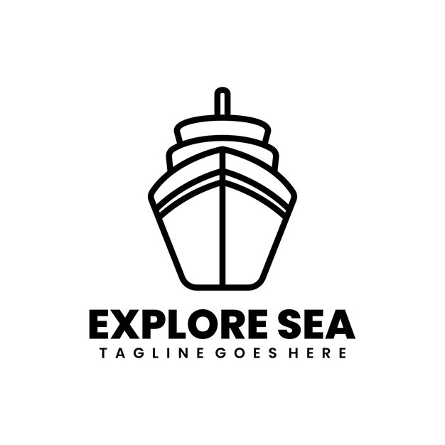 船头轮船远洋运输logo标志