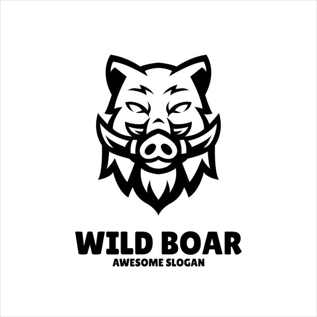 野猪动物标志logo