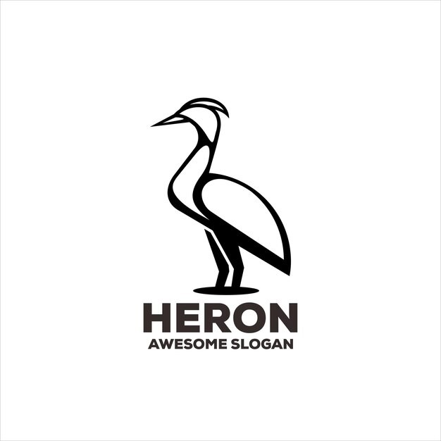 苍鹭动物标志logo