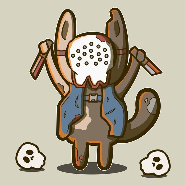 可爱杀手猫插画