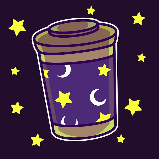 可爱咖啡杯插画