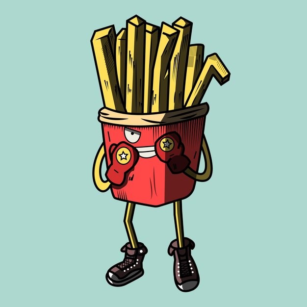 可爱炸薯条拳击手