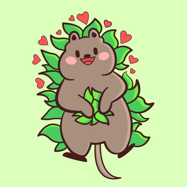 可爱短尾矮袋鼠插画