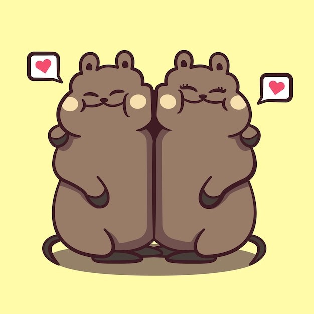 可爱短尾矮袋鼠插画