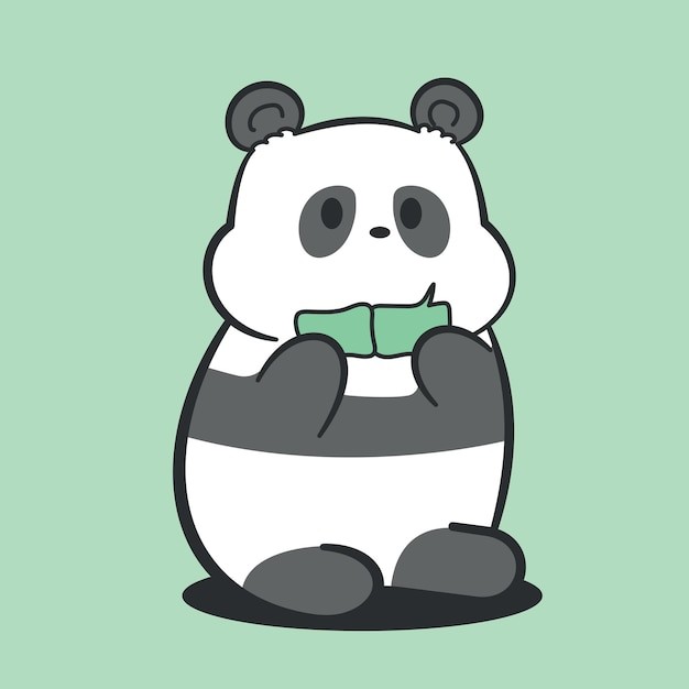 可爱熊猫插画