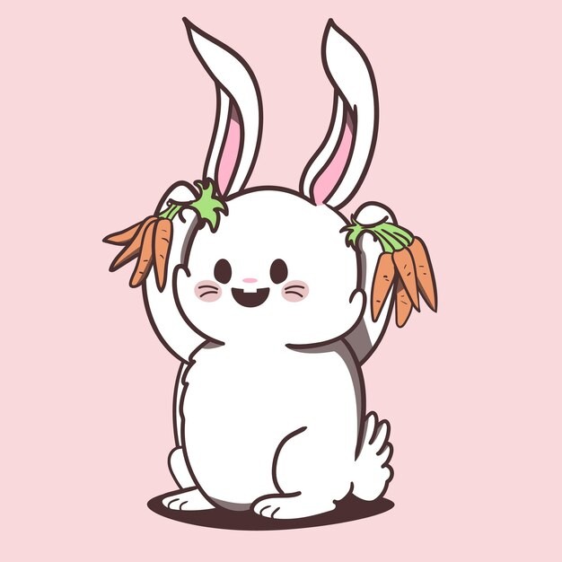 可爱小白兔插画