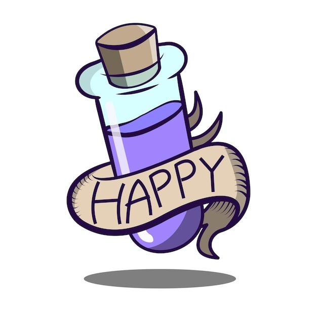 可爱快乐药水插画