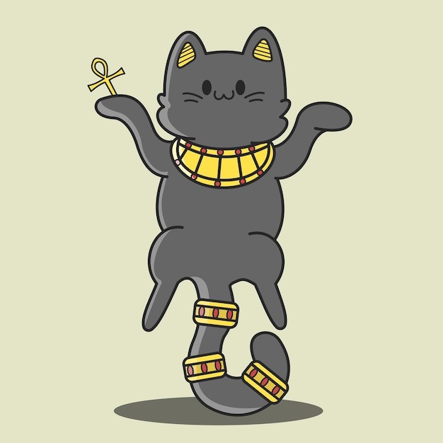 可爱埃及猫插画