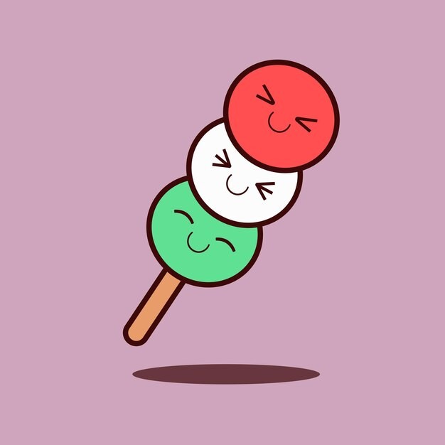 可爱团子串串插画