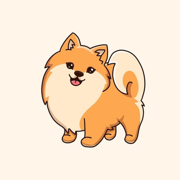 可爱卡通柴犬小狗插画