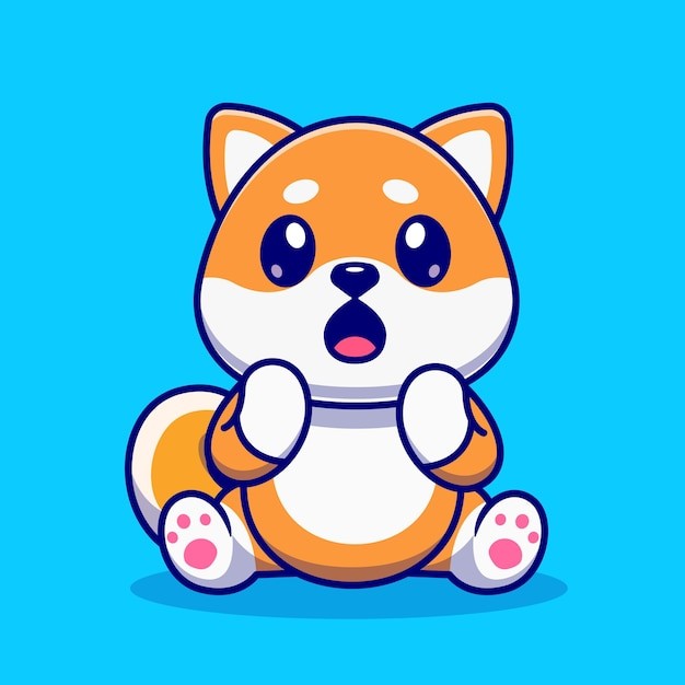 可爱卡通柴犬小狗插画