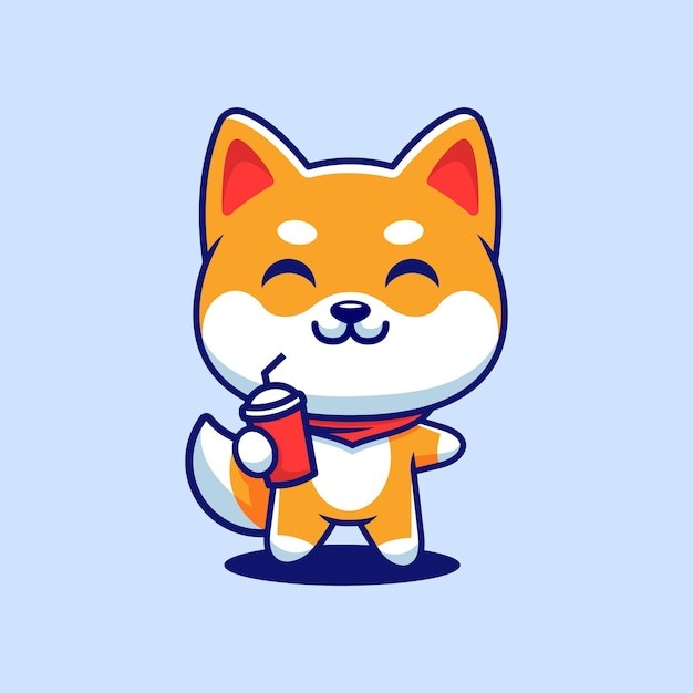 可爱卡通柴犬小狗插画