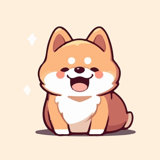 可爱卡通柴犬小狗插画