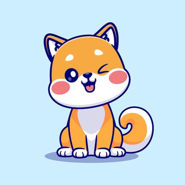 可爱卡通柴犬小狗插画