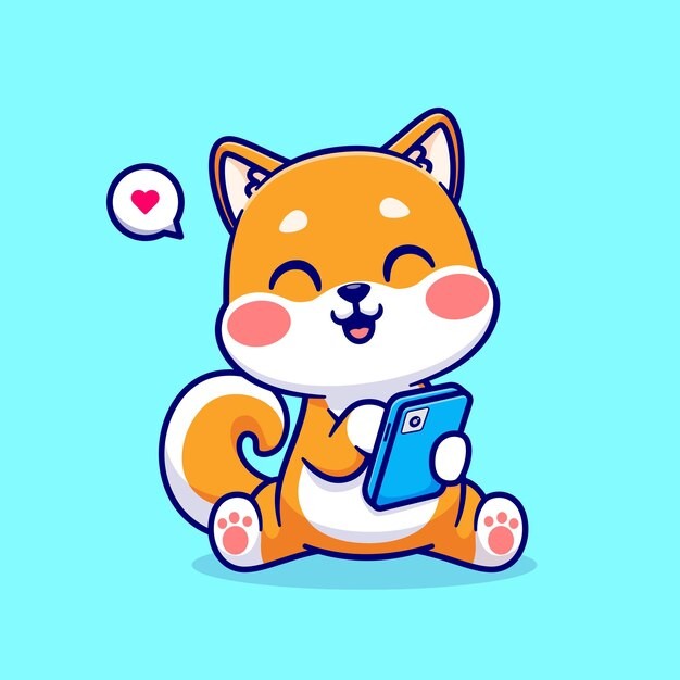 可爱卡通柴犬小狗插画