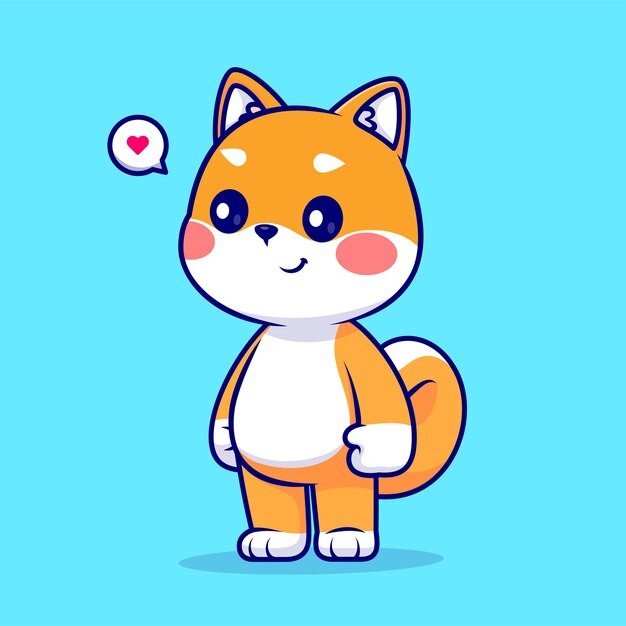 可爱卡通柴犬小狗插画