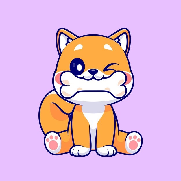 可爱卡通柴犬小狗插画