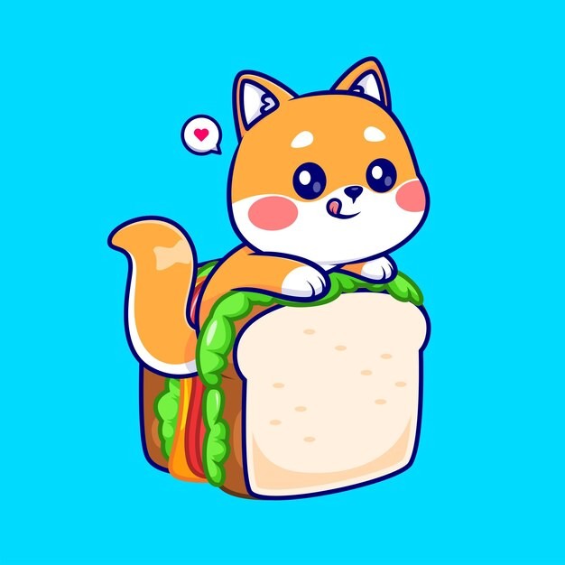 可爱卡通柴犬小狗插画