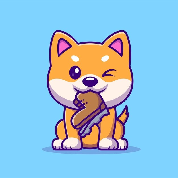 可爱卡通柴犬小狗插画