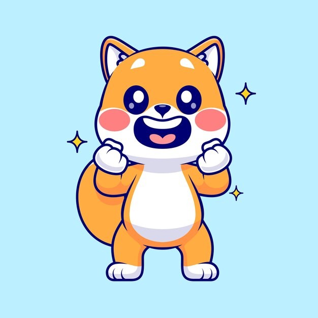 可爱卡通柴犬小狗插画