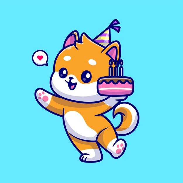 可爱卡通柴犬小狗插画