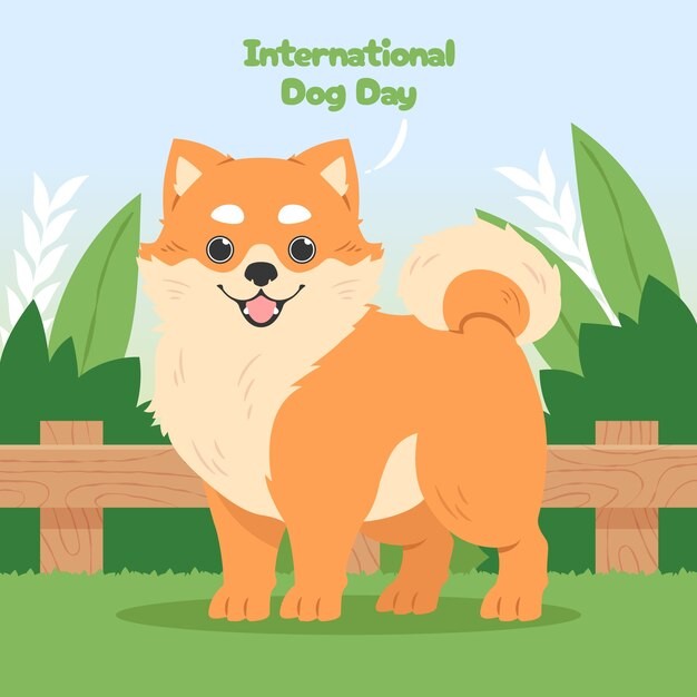 可爱卡通柴犬小狗插画