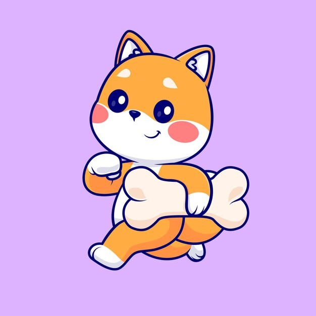 可爱卡通柴犬小狗插画