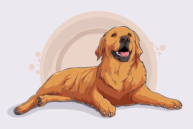 拉布拉多犬小狗插画